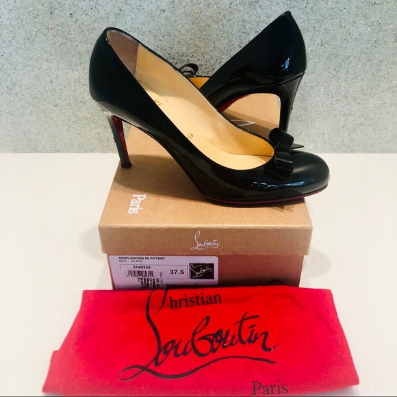 Christian Louboutin Shoes - Louboutin Simple 85mm black patent bow pumps 37.5
